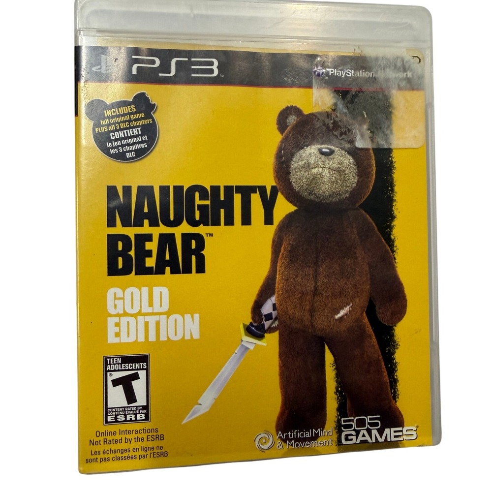 Naughty Bear Gold Edition Sony PlayStation 3 PS3 2011 505 Games Complete DLC